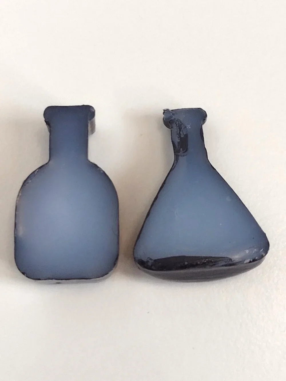 2 Black & Gold Gothic Halloween Apothecary Bottles, Skull & Crossbones Flat-back